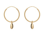 Cowrie Shell Hoop Earrings