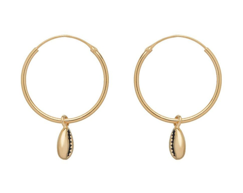 Cowrie Shell Hoop Earrings