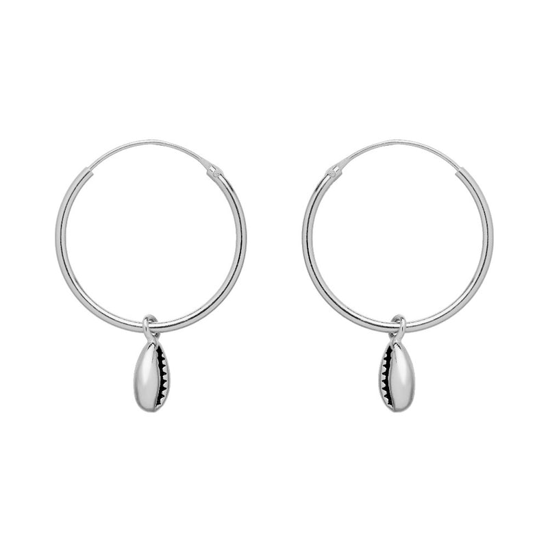 Cowrie Shell Hoop Earrings