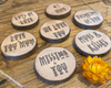 Personalised Text Wood Slice Magnet