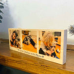 3 Photo Wood Block Display with Personalised Message