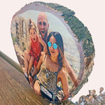 Family Custom Photo Gift on Silver Birch Wood Slice