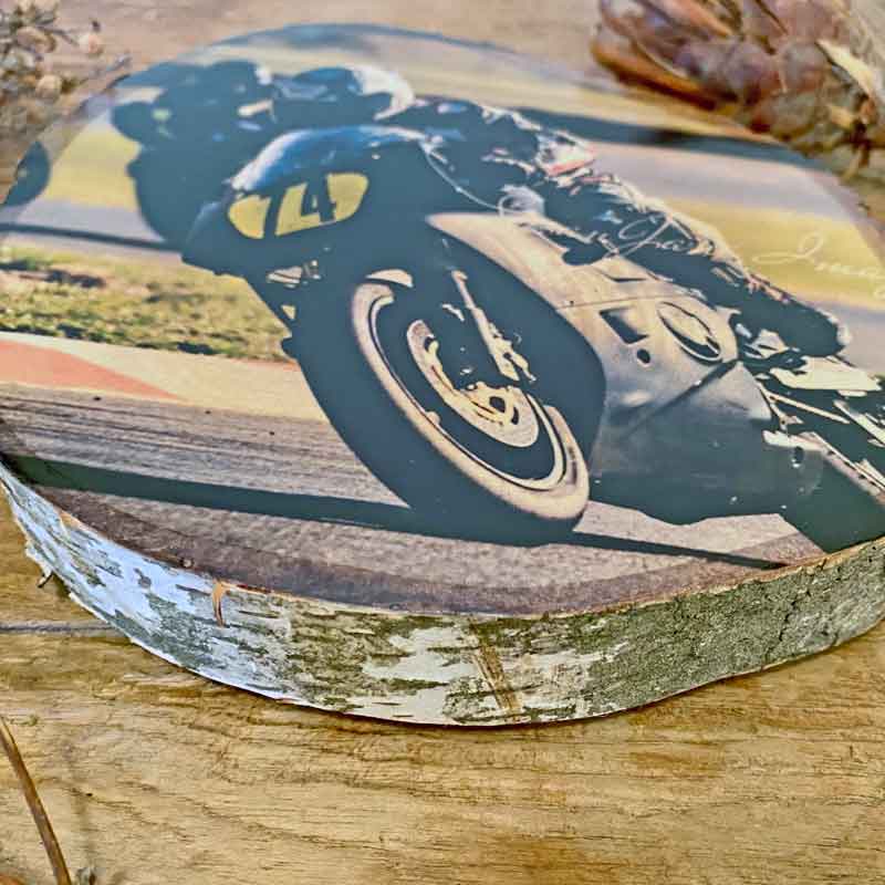 Family Custom Photo Gift on Silver Birch Wood Slice