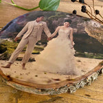 Wedding Gift - Personalised Wood Slice Silver Birch