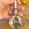 Car Mirror Photo Charm with Shell