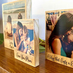 Family Portrait Photo Block with Personalised Message