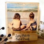 Family Portrait Photo Block with Personalised Message