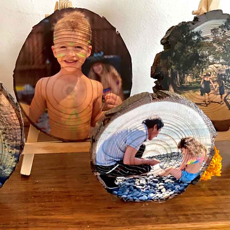 Wood Slice with Family Photo