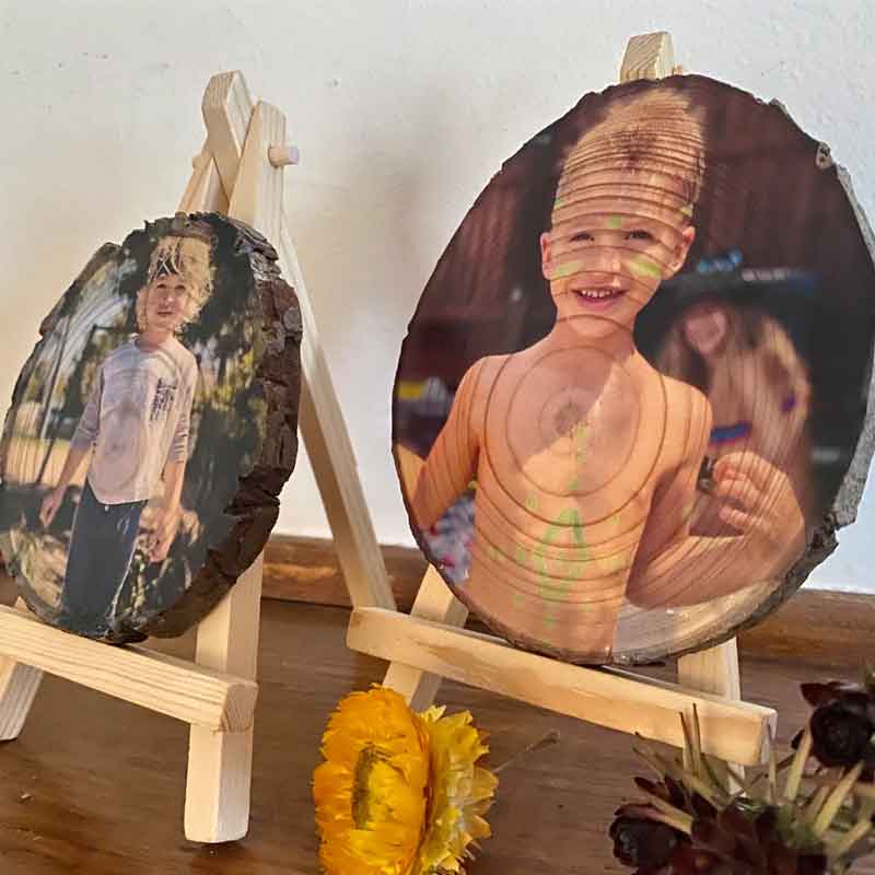 Wood Slice with Family Photo