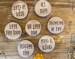 Personalised Text Wood Slice Magnet