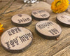 Personalised Text Wood Slice Magnet