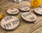 Personalised Text Wood Slice Magnet